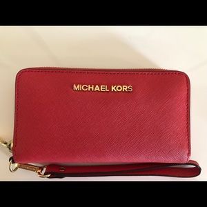 Michael Kors Wristlet Wallet-Coral